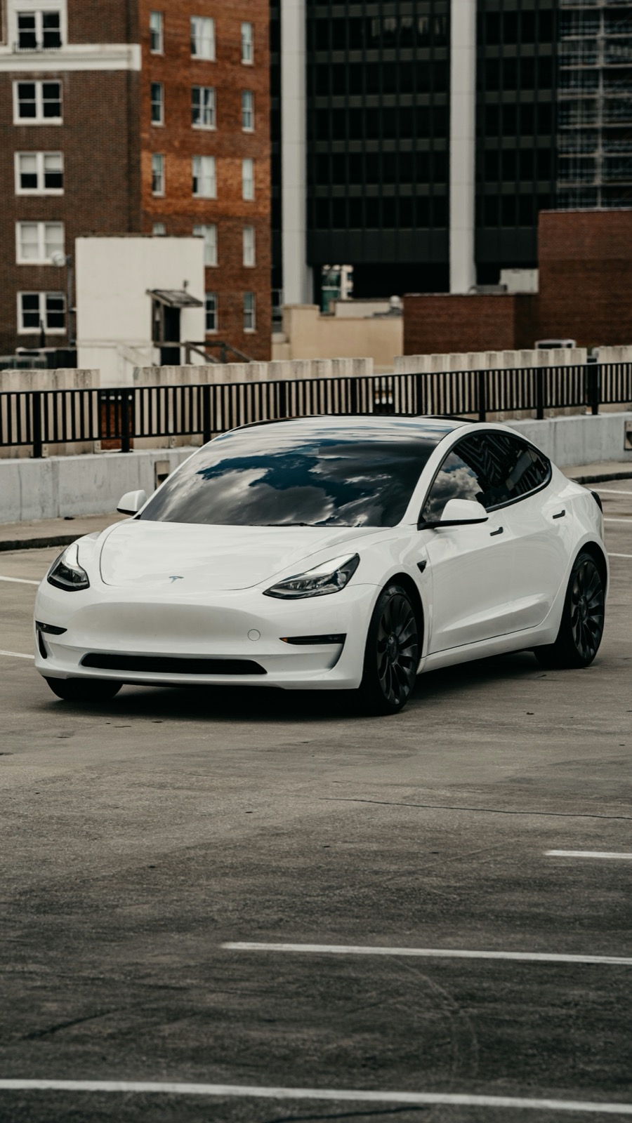 White Tesla Model 3 electric replacement car